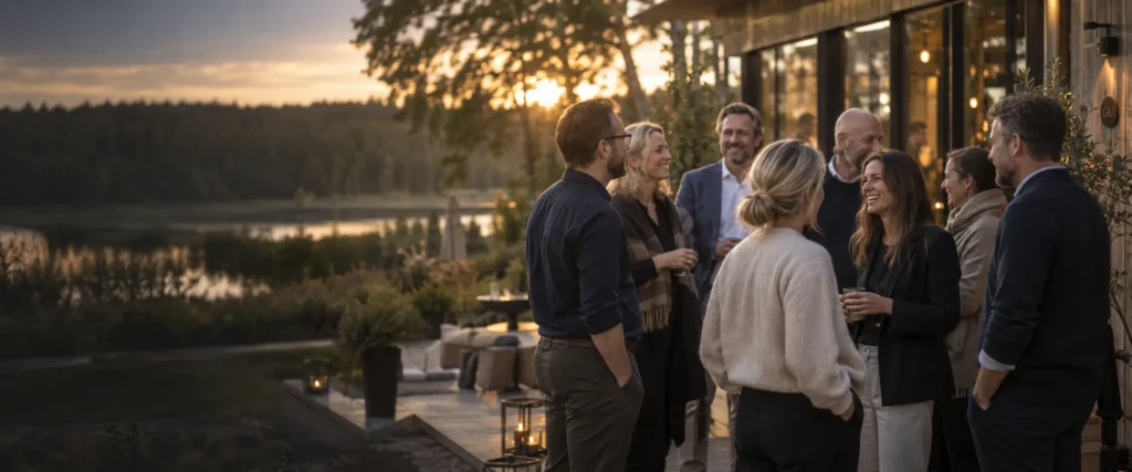 Ettevõtte meeskond vestlemas pärast ühist meeskonnamängu
